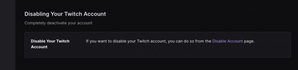 Disable or deleting Your Twitch Profile from a Mobile Device