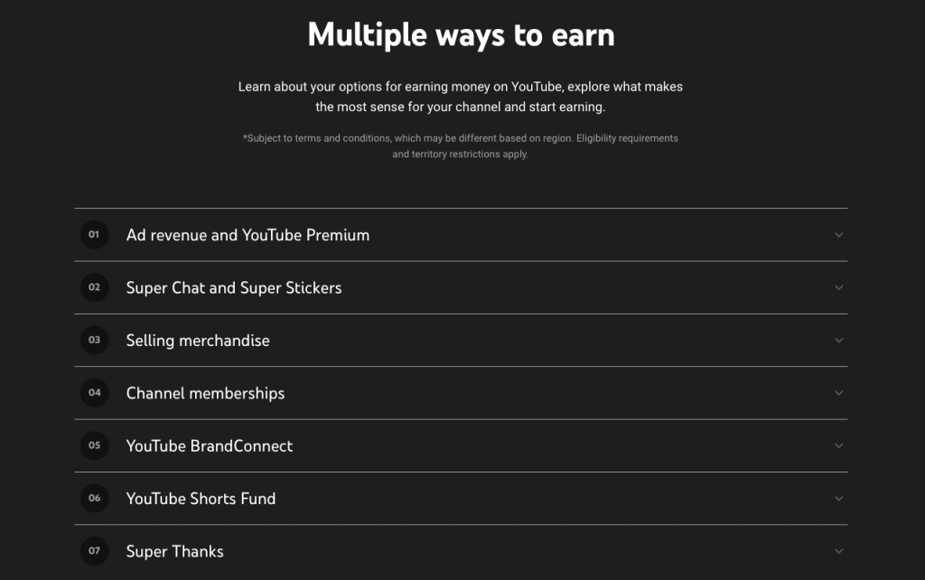 Monetization multiple ways to earn
